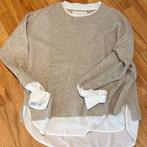 Brochu Walker: Cream Layered Crew Neck Sweater